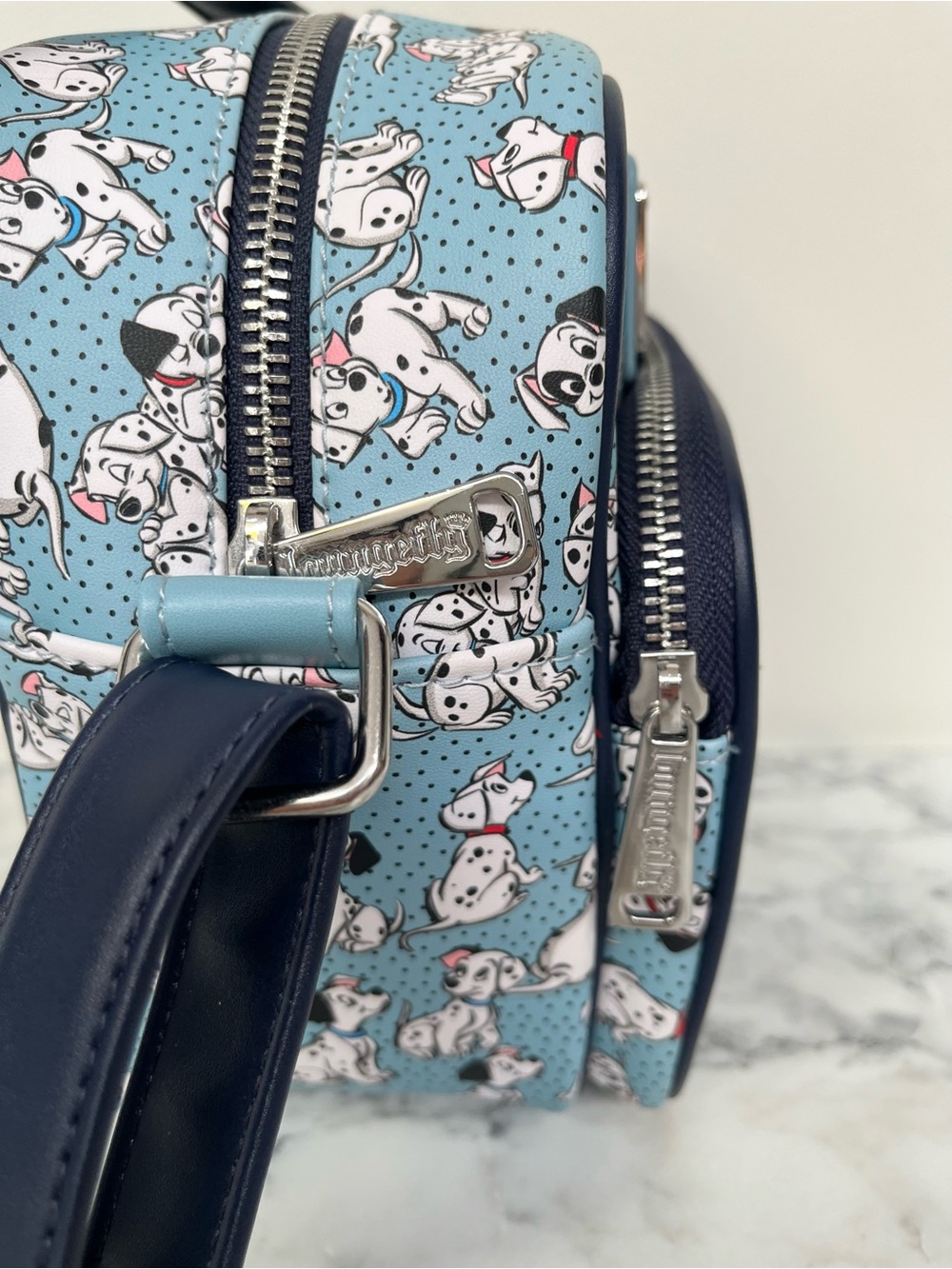 Loungefly Disney 101 Dalmatians Light Blue Crossbody Bag - Picture 9 of 13